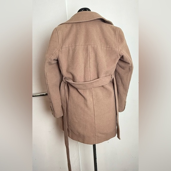 Women's Tan Double-Breasted Coat - Picture 2 of 7